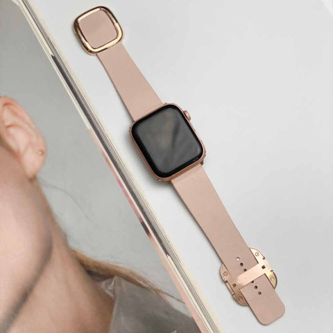 Кожаный ремешок Modern Buckle Leather для Apple Watch 38/40/41mm Gold/Pink sand Кожаный ремешок Modern Buckle Leather для Apple Watch 38/40/41mm Gold/Pink sand